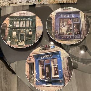 The Sakura French Storefronts Stoneware 3  8 1/4” Salad Plates